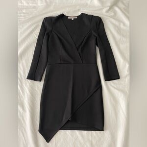 Foreign Exchange Black Long Sleeve Wrap-Front Dress size small